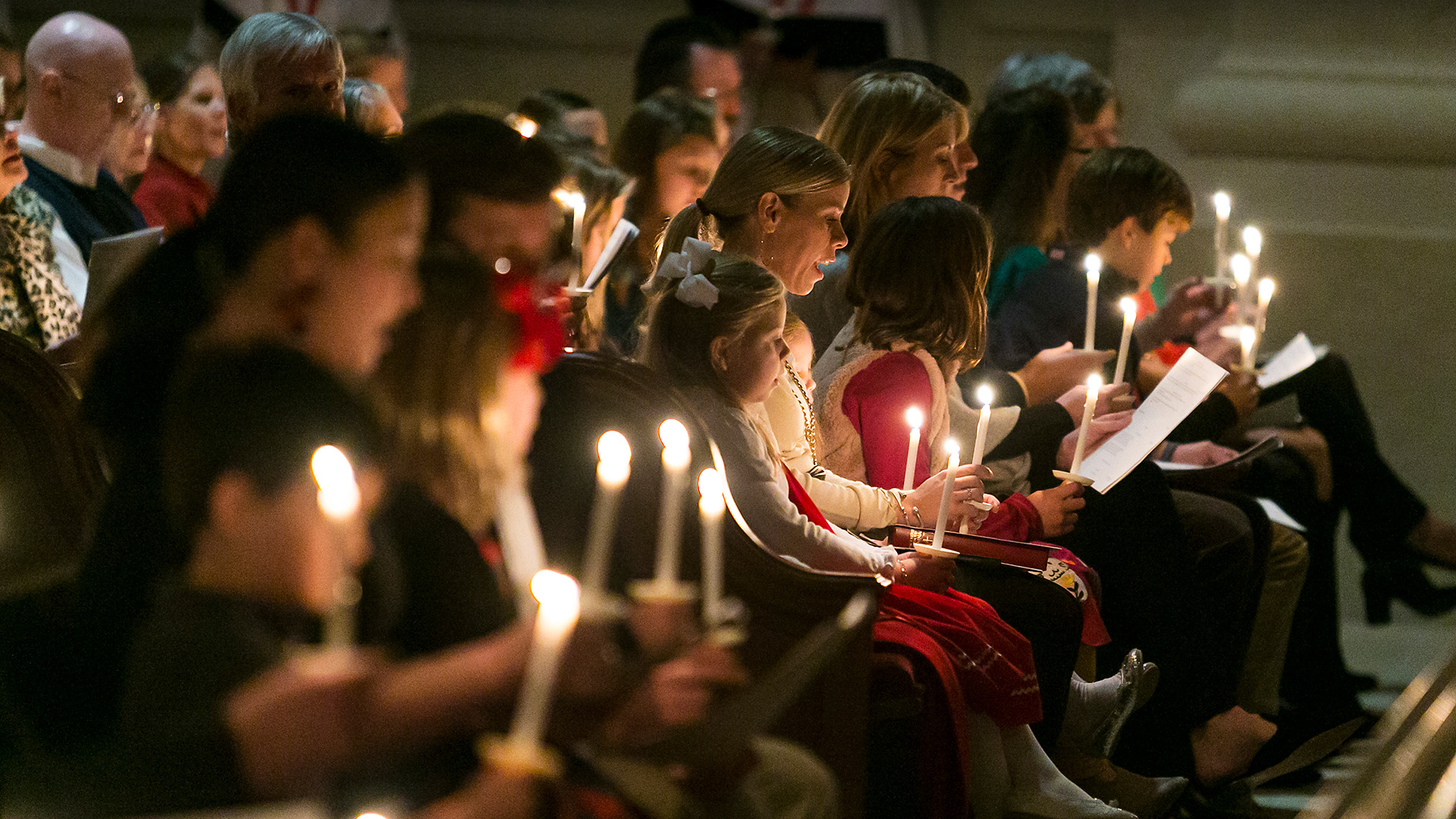 Our community comes together for a candlelight service at Christmas as an annual tradition of at Peachtree Road United Methodist Church in Atlanta, Georgia as part of our Music Concert Series.